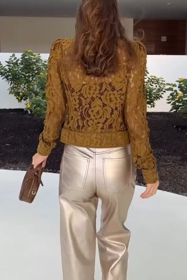 Kurtka Koronkowa w Stylu Pałacowym - Romantyczna i Wyszukana Elegancja