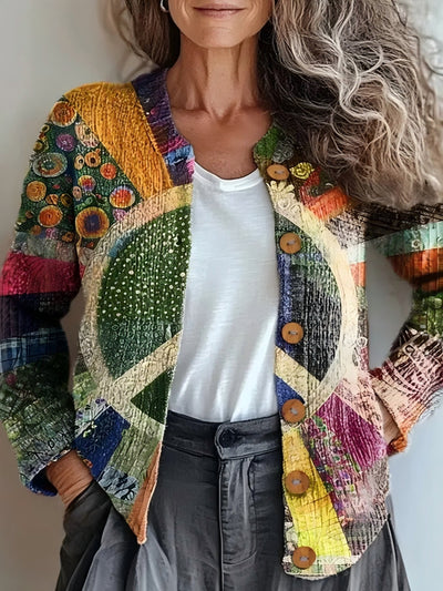 Kardigan Damski Wydruk 3D Casual Chic