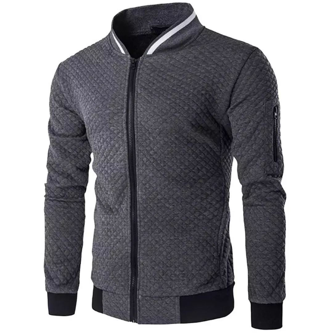Męska Kurtka Bomber w Kratę Jacquard - Styl i Komfort