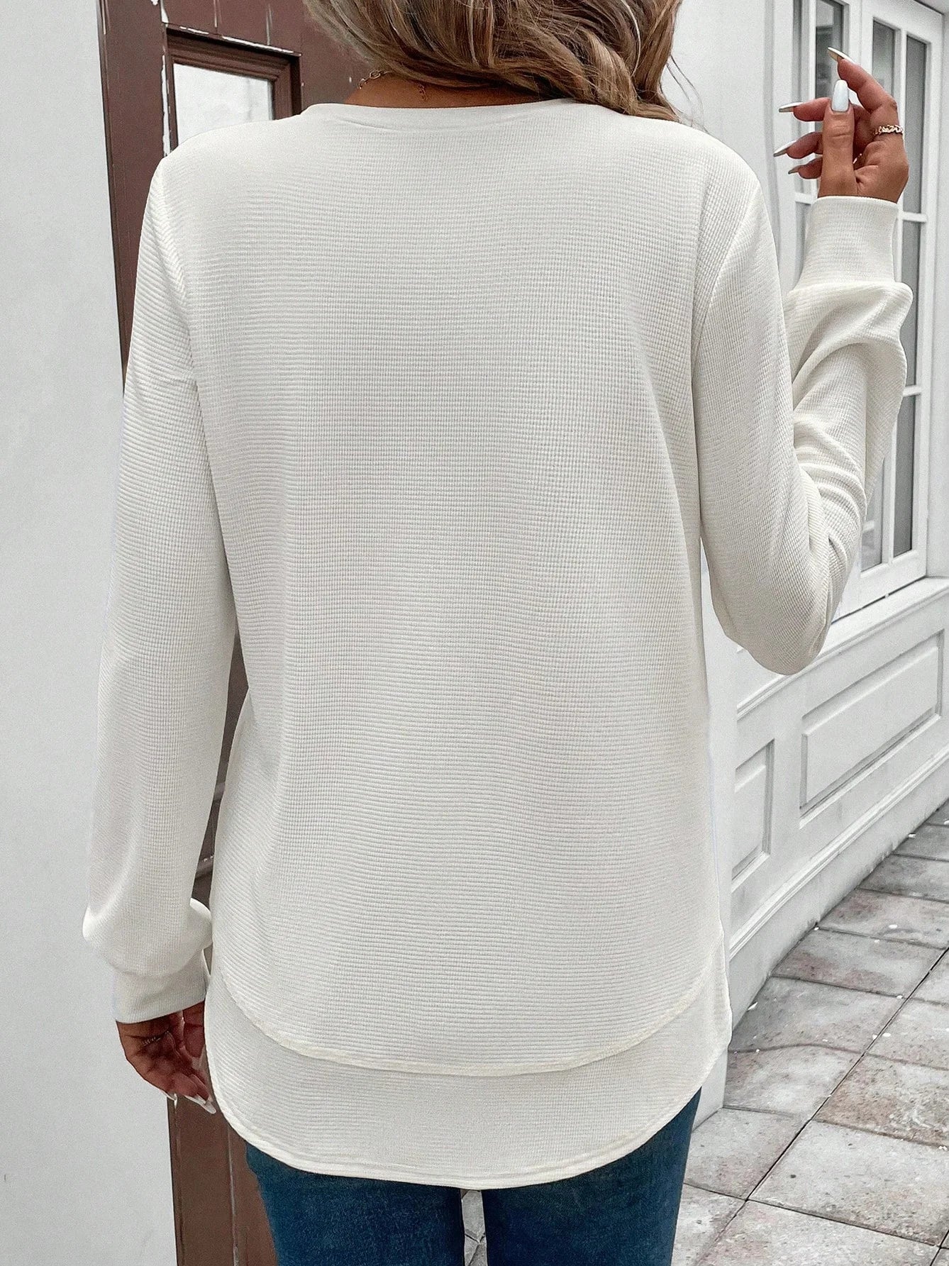 Vintage Sweter z Okrągłym Dekoltem Jacquard - Moda Casual i Trendy