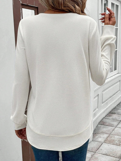 Vintage Sweter z Okrągłym Dekoltem Jacquard - Moda Casual i Trendy