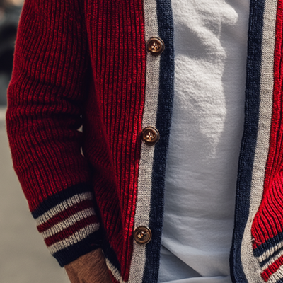 Kardigan W paski Retro dla Mężczyzn – Styl i Wygoda w Jednym