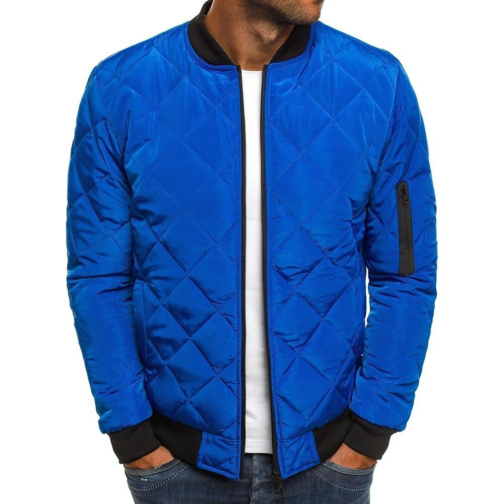 Kurtka puchowa męska bomber - Elegancki i ciepły płaszcz zimowy