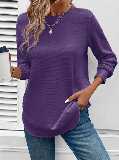 Vintage Sweter z Okrągłym Dekoltem Jacquard - Moda Casual i Trendy