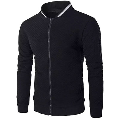 Męska Kurtka Bomber w Kratę Jacquard - Styl i Komfort