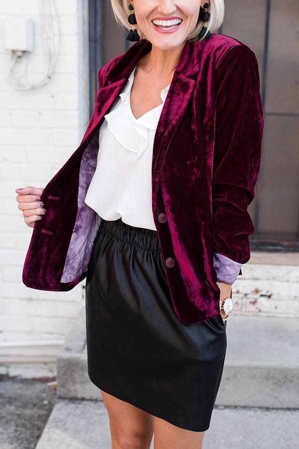 Chic aksamitny blazer dla kobiet – Nowoczesna elegancja i komfort