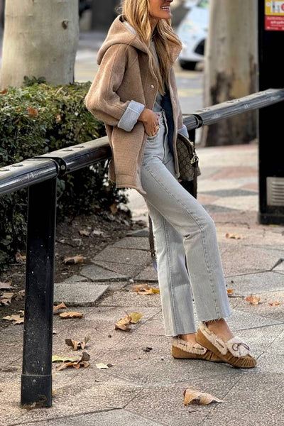 Kurtka Kaki Oversize z Kapturem – Styl Casual i Chic