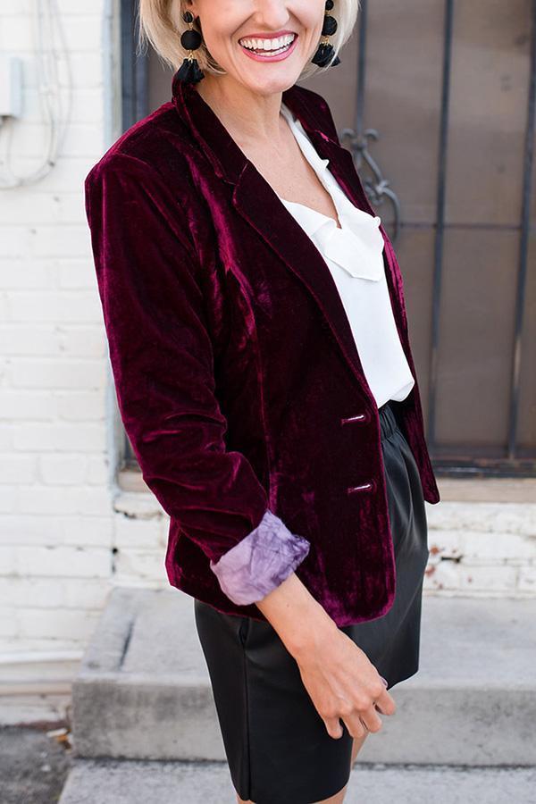 Chic aksamitny blazer dla kobiet – Nowoczesna elegancja i komfort