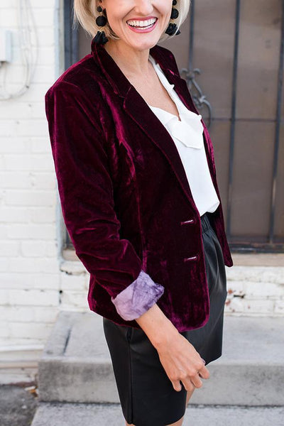 Chic aksamitny blazer dla kobiet – Nowoczesna elegancja i komfort