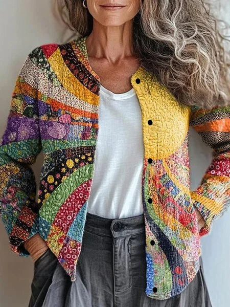 Kardigan Damski Wydruk 3D Casual Chic