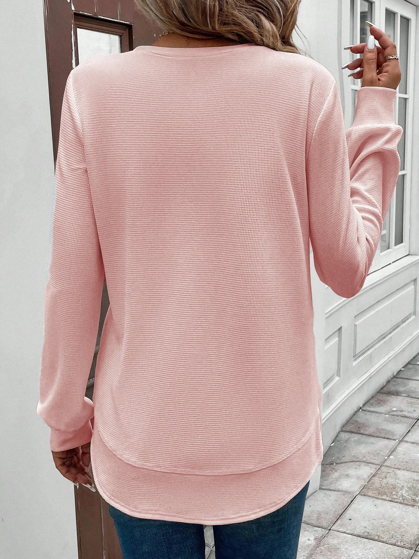 Vintage Sweter z Okrągłym Dekoltem Jacquard - Moda Casual i Trendy