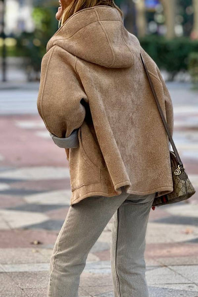 Kurtka Kaki Oversize z Kapturem – Styl Casual i Chic