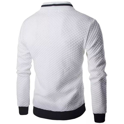 Męska Kurtka Bomber w Kratę Jacquard - Styl i Komfort