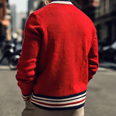 Kardigan W paski Retro dla Mężczyzn – Styl i Wygoda w Jednym