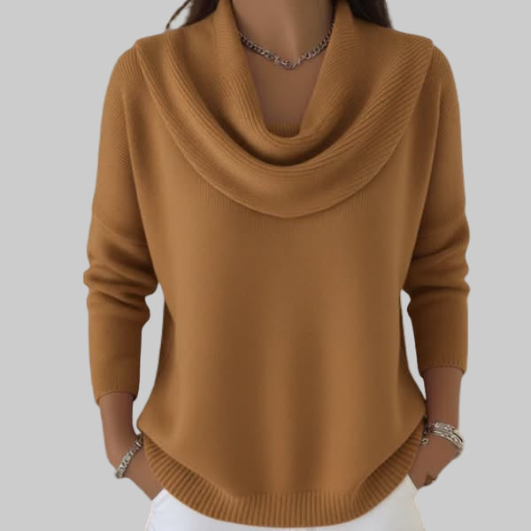 Stylowy sweter z dzianiny z golfem