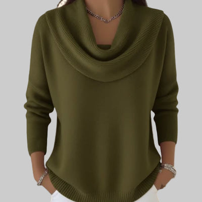Stylowy sweter z dzianiny z golfem
