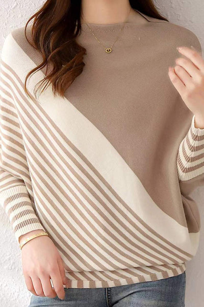 Klasyczny plisowany sweter w paski