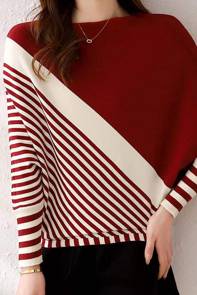 Klasyczny plisowany sweter w paski
