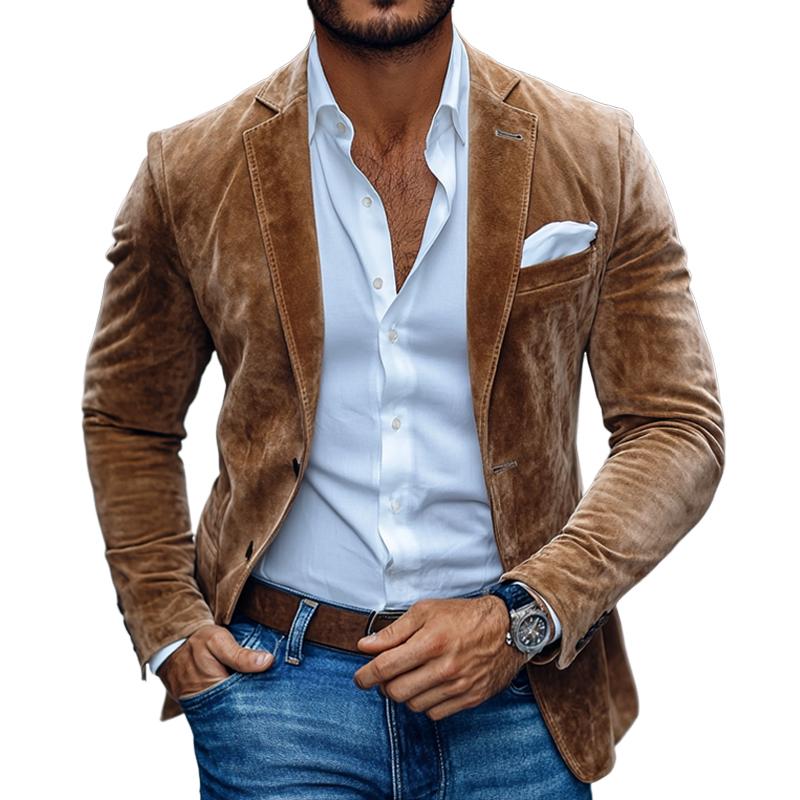 Elegancki Blazer Męski z Zamszu – Nowoczesny Styl i Premium Komfort