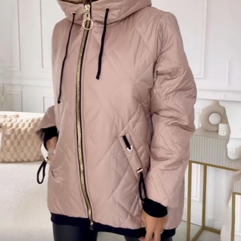 Stylowy ciepły płaszcz parka