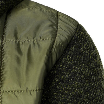 Polarowa Kurtka z Kapturem w Stylu Patchwork dla Mężczyzn - Ciepły i Casualowy Styl